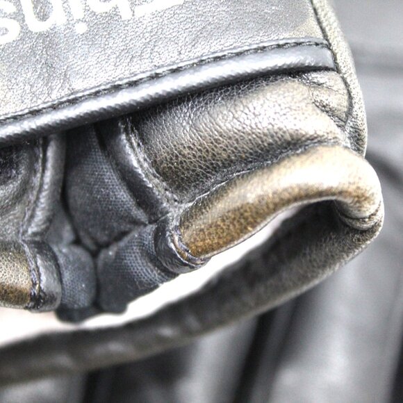 Olympia Black Long Leather Motorcycle Gloves Gore-Tex Riding Men's Size Small - Picture 4 of 5